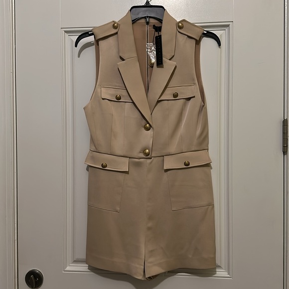 NWT Alice + Olivia Phillis Utility Sleeveless Romper - Size 12 - Picture 5 of 10